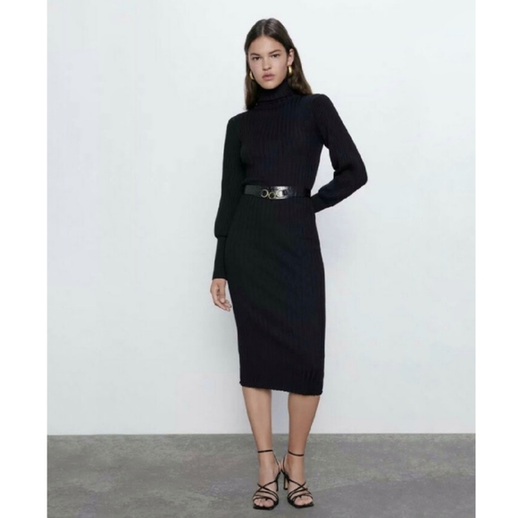 black bodycon dress zara